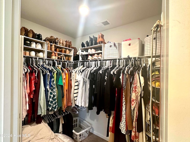 view of walk in closet