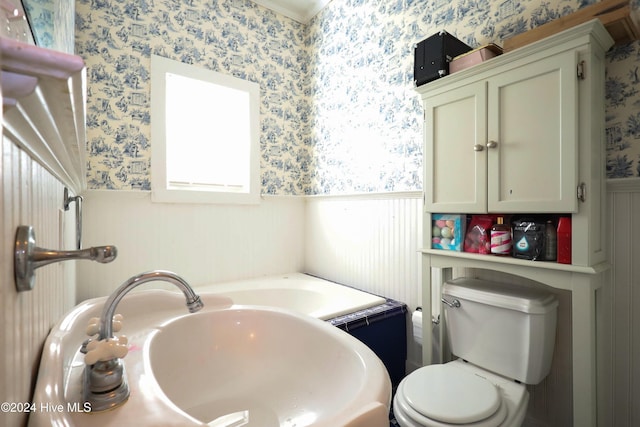 bathroom featuring sink and toilet