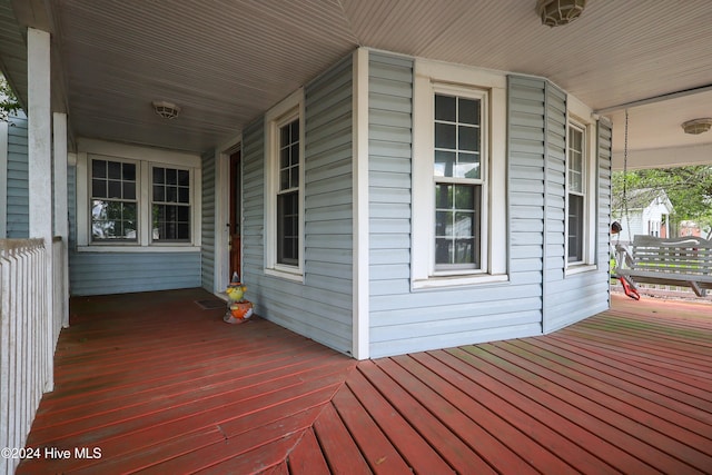 wooden deck with a porch