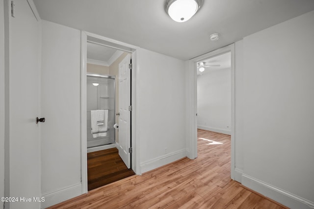 hallway featuring light hardwood / wood-style floors