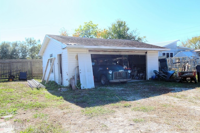 view of garage