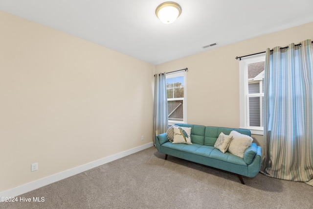 sitting room with carpet