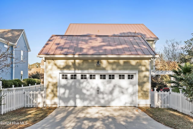 view of garage