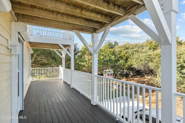 view of wooden deck