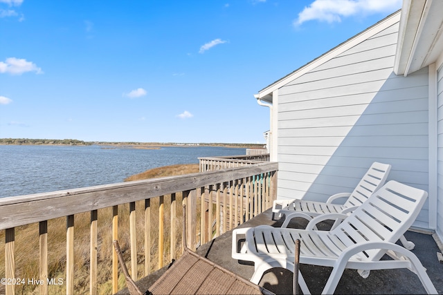 balcony with a water view