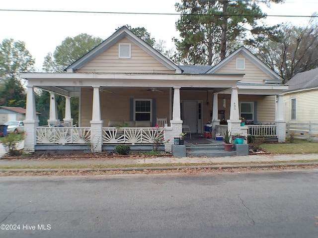 view of front of home featuring covered porch