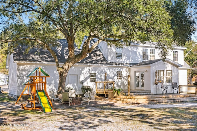 exterior space with a playground