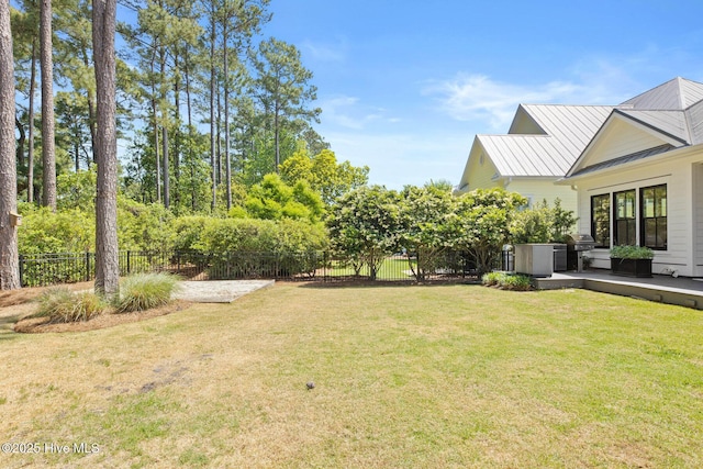 view of yard with a patio area and fence