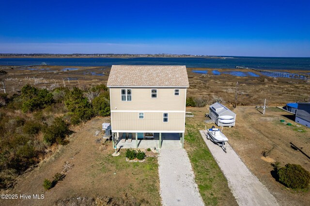 119 E Dr, Harkers Island, NC 28531 - view from above of property with a nearby body of water