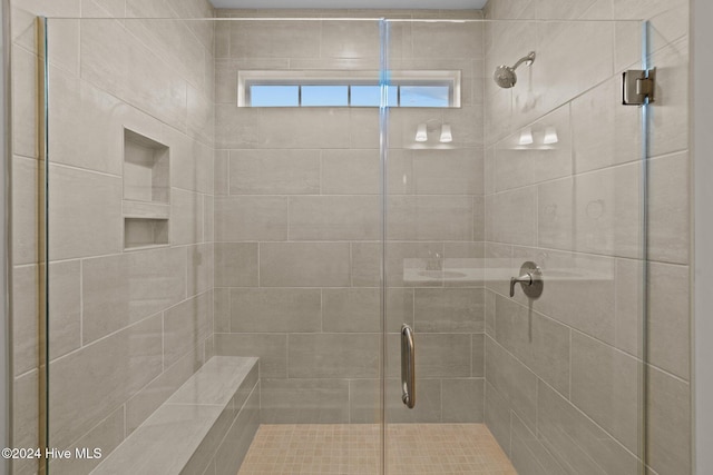 bathroom featuring walk in shower