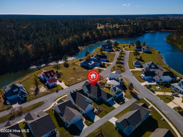 4067 Reunion Pointe Ln, New Bern, NC 28562 - drone / aerial view of a forest and a nearby body of water
