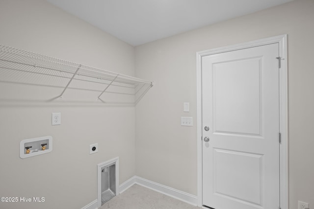 laundry room featuring hookup for an electric dryer and washer hookup