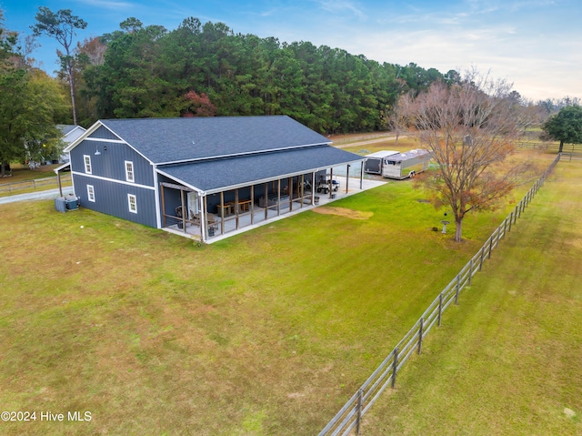 bird's eye view with a rural view