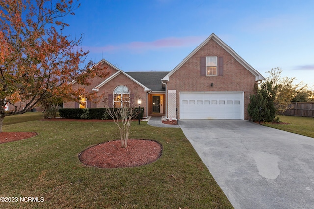 front facade with a lawn