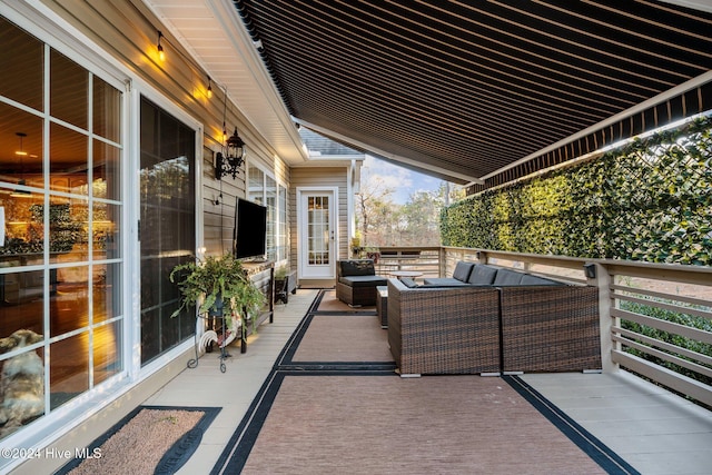 view of patio with an outdoor living space