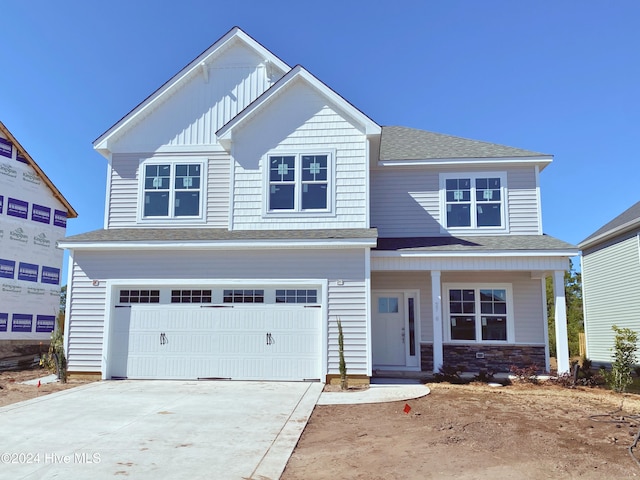 view of front facade with a garage