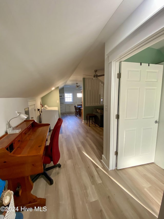 1121 Vance St N, Wilson, NC 27893 - office space with wood finished floors, vaulted ceiling, and ceiling fan