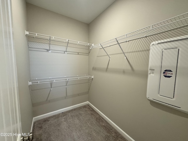 spacious closet with carpet flooring