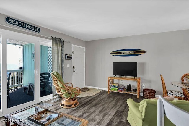 living room featuring hardwood / wood-style flooring