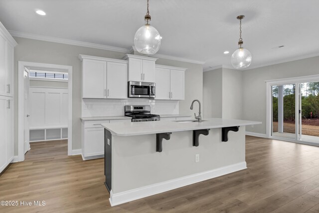2786 Longleaf Pine Cir, Leland, NC 28451 - kitchen with appliances with stainless steel finishes, open floor plan, healthy amount of natural light, a ceiling fan, and recessed lighting