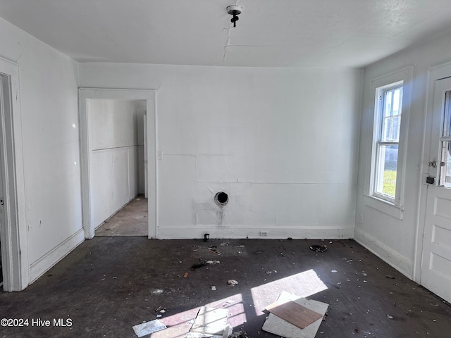 view of unfurnished dining area