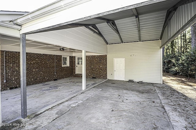 view of patio / terrace featuring a carport