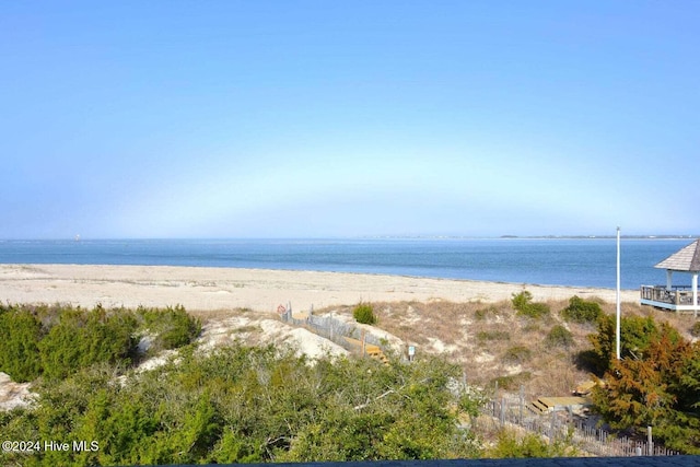 view of water feature featuring a beach view