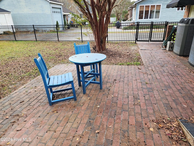 view of patio / terrace with central air condition unit