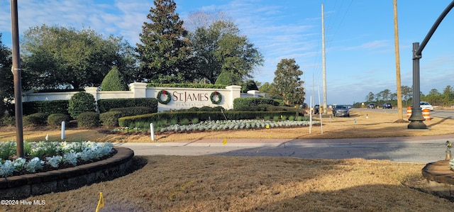 view of community sign