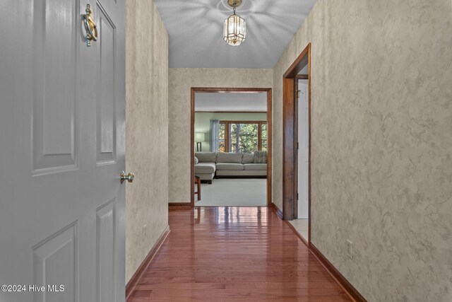 hall featuring hardwood / wood-style flooring