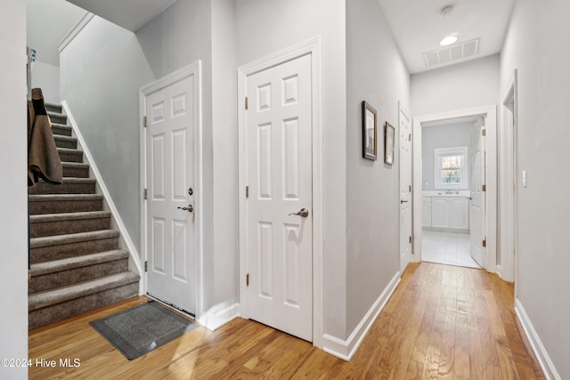 interior space featuring wood-type flooring