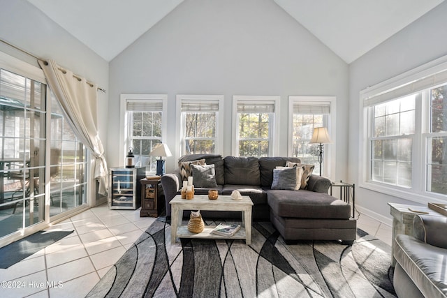 sunroom / solarium with lofted ceiling