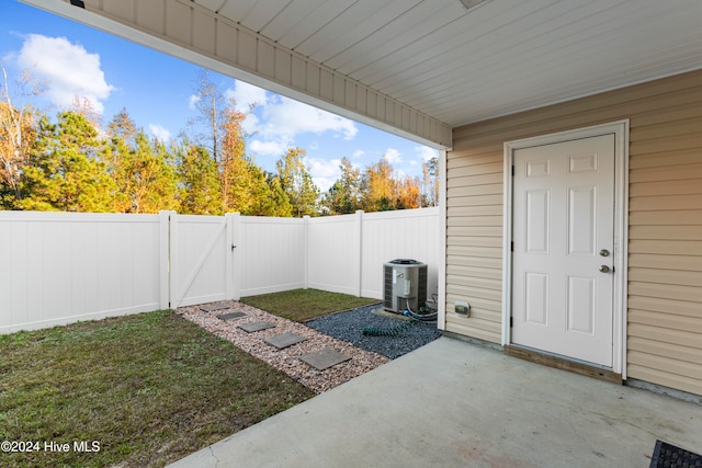 view of patio / terrace featuring central AC unit