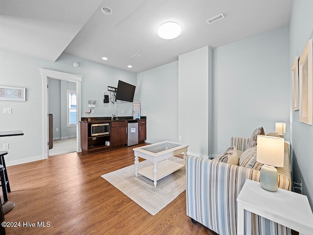 living room featuring hardwood / wood-style flooring