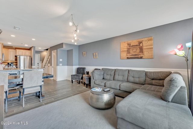 living room featuring light hardwood / wood-style floors