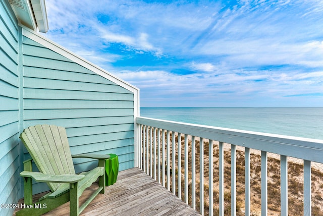 balcony with a water view