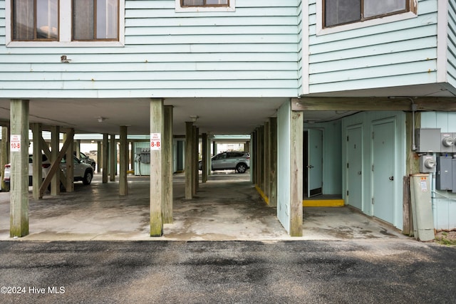 garage with a carport