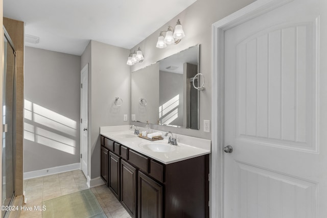 bathroom featuring vanity and tile patterned floors