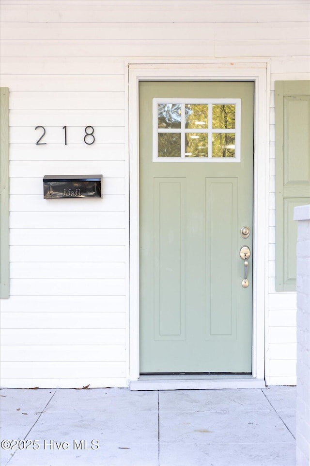 view of doorway to property