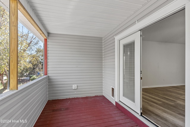 view of unfurnished sunroom