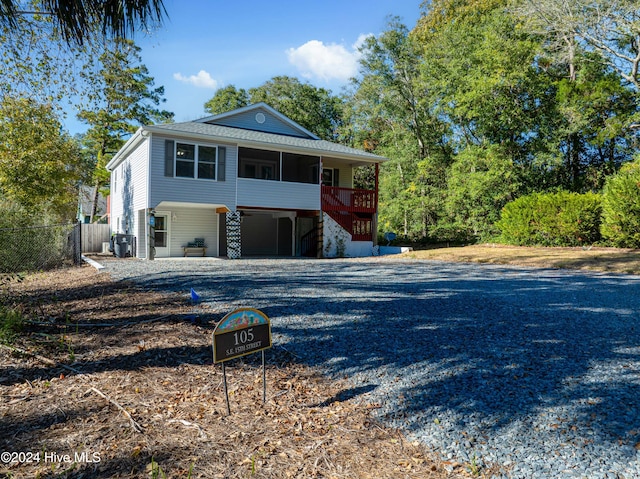 front of property with a carport