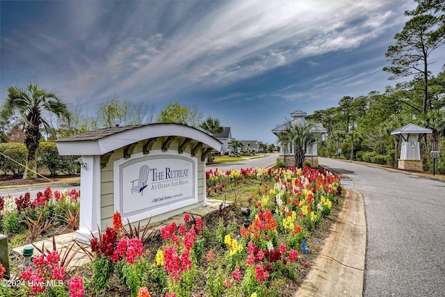 view of community sign