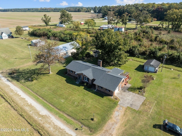 aerial view with a rural view