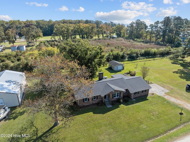 aerial view featuring a rural view