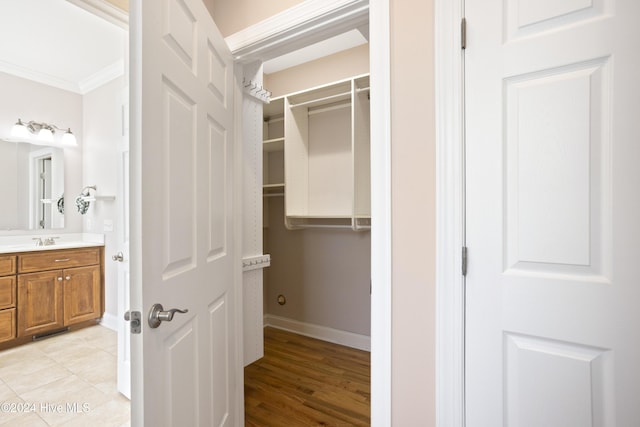 closet with sink