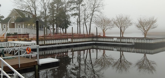 view of dock area