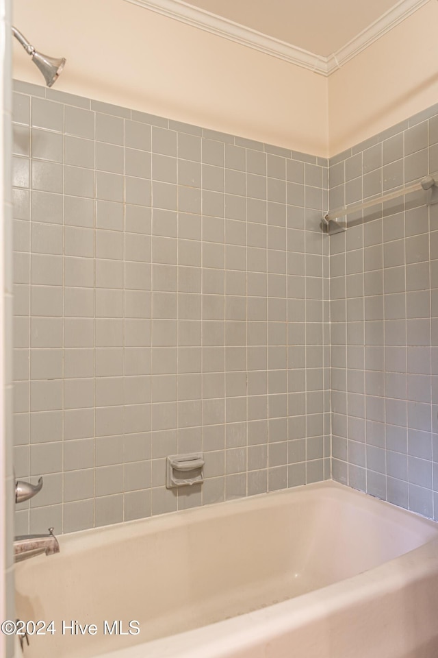 102 James Creek Rd, Southern Pines, NC 28387 - bathroom with ornamental molding and shower / tub combination