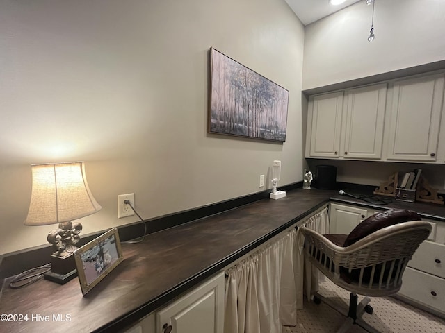 home office featuring built in desk