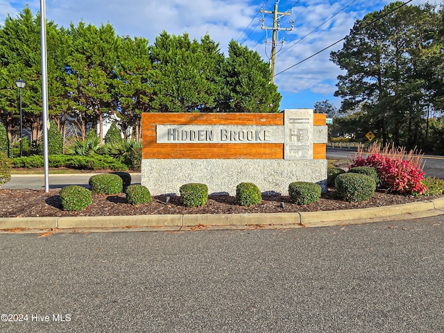 view of community sign