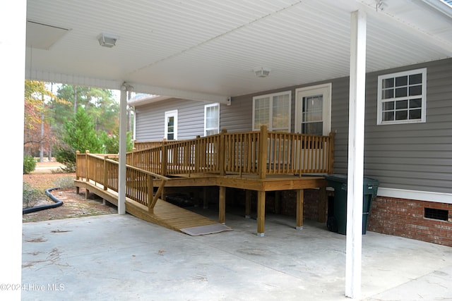 view of patio / terrace featuring a wooden deck